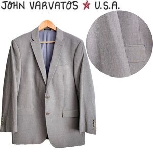 $448‼️John Varvatos Star USA Pinstriped Gray Sport Coat Blazer Suit Jacket 44R